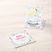 Modernes Niedliches Weihnachtsfest-Party Rechteckiger Pappuntersetzer (Vor Ort)