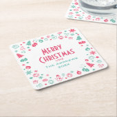 Modernes Niedliches Weihnachtsfest-Party Rechteckiger Pappuntersetzer (angewinkelt)