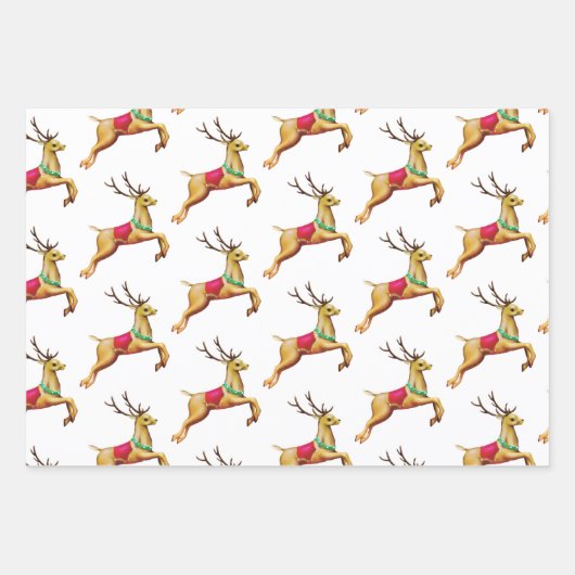 Modernes Niedliches Weihnachtswrapping Paper Flat Geschenkpapier Set (Vorderseite)