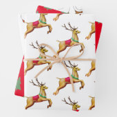 Modernes Niedliches Weihnachtswrapping Paper Flat  Geschenkpapier Set (Beispiel)