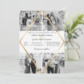 Modernes Niedliches Zitat Gold White Frame Foto Ho Einladung (Stehend Vorderseite)