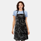 Modernes Night Black Camouflage Camouflage Muster Schürze (Getragen)
