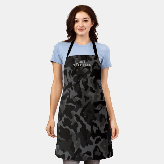 Modernes Night Black Camouflage Camouflage Muster Schürze (Getragen)