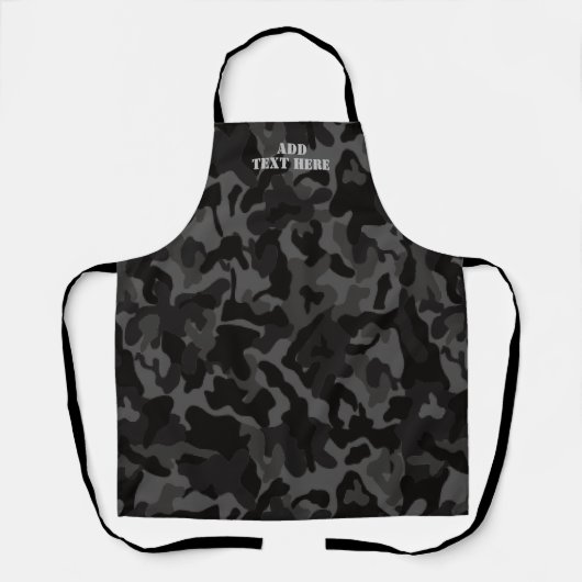 Modernes Night Black Camouflage Camouflage Muster Schürze (Vorderseite)