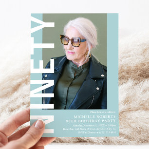 Modernes NINETY Foto 90. Geburtstagsparty Einladun Einladung