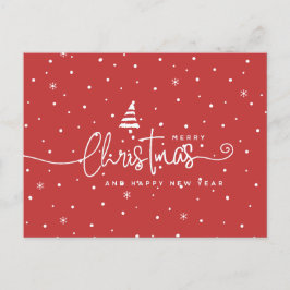 Modernes Nordic Style Rot und Weiß Feiertagspostkarte