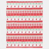 Modernes Nordic Winter Weihnachtsfest Muster Fleecedecke (Vorderseite)