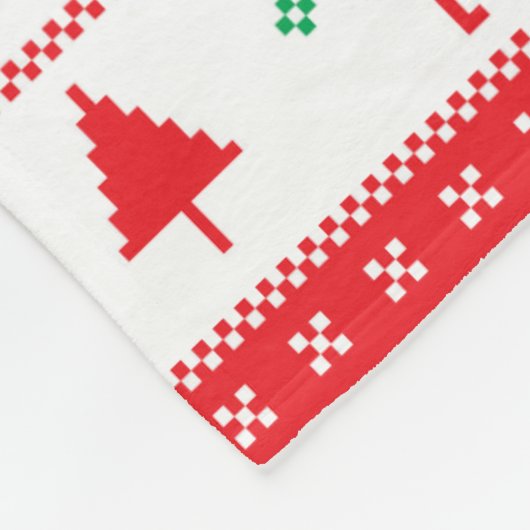 Modernes Nordic Winter Weihnachtsfest Muster Fleecedecke (Ecke)