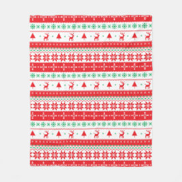 Modernes Nordic Winter Weihnachtsfest Muster Fleecedecke