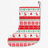 Modernes Nordic Winter Weihnachtsfest Muster Kleiner Weihnachtsstrumpf (Rückseite)