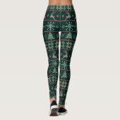 Modernes nordisches Strick-Muster Fun Ugly Sweater Leggings (Rückseite)