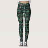 Modernes nordisches Strick-Muster Fun Ugly Sweater Leggings (Vorderseite)