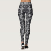 Modernes Nordisches Strick Ugly Sweater Chalkboard Leggings (Rückseite)