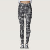 Modernes Nordisches Strick Ugly Sweater Chalkboard Leggings (Vorderseite)