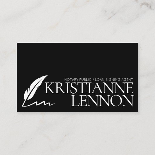Modernes Notar/Agent Signing Foto Visitenkarte (Rückseite)