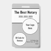 Modernes Notar Public ID Abzeichen mit QR Ausweis (Rückseite)