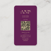 Modernes Notar Public Luxe Lila Monogram Visitenkarte (Rückseite)