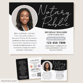 Modernes Notar Public Profile Foto QR Code Black Flyer