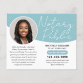 Modernes Notar Public Profile Foto QR Türkis Flyer (Vorne)