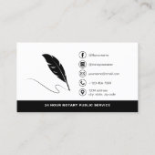 Modernes Notar QR Code Signierung Agent Foto Visitenkarte (Rückseite)