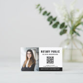 Modernes Notar QR Code Signierung Agent Foto Visitenkarte (Stehend Vorderseite)