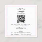 Modernes Notar Signature Agent Feather Quill Logo Quadratische Visitenkarte (Rückseite)