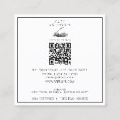 Modernes Notar Signature Agent Feather Quill Logo Quadratische Visitenkarte (Rückseite)