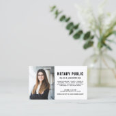 Modernes Notar Signature Agent Foto Visitenkarte (Stehend Vorderseite)
