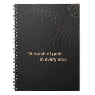 Modernes Notebook mit einer Touch Gold Glitzer Notizblock