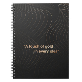 Modernes Notebook mit einer Touch Gold Glitzer Notizblock