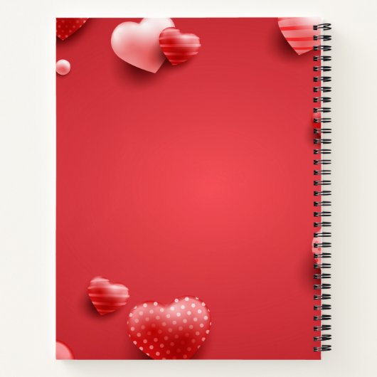 modernes Notebook mit Herz Notizblock (Rückseite)