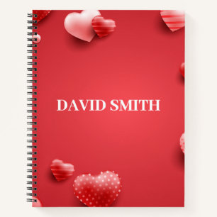 modernes Notebook mit Herz Notizblock