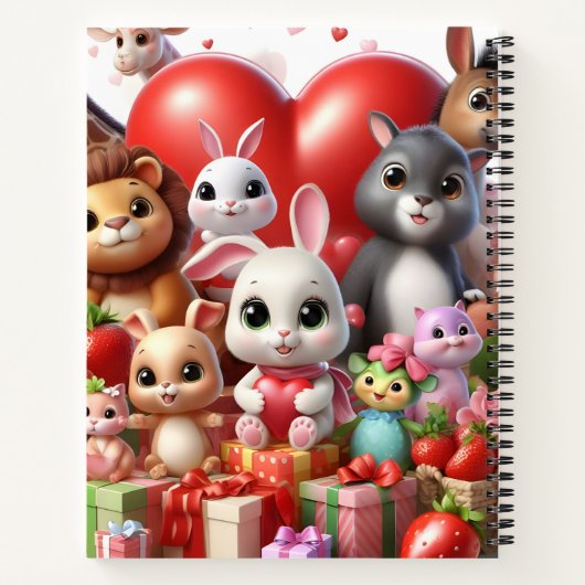 Modernes Notebook mit Tieren Notizblock (Rückseite)