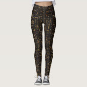 Modernes Notebook-Muster in Schwarz und Gold-Zusam Leggings (Vorderseite)