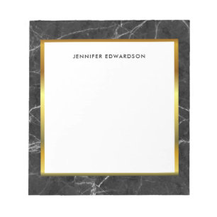 Modernes Notizblock aus Schwarz-weißem Marmor