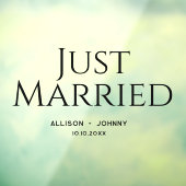 Modernes, nur verheiratetes Hochzeitsreisedokal Fensteraufkleber (Blatt 3)