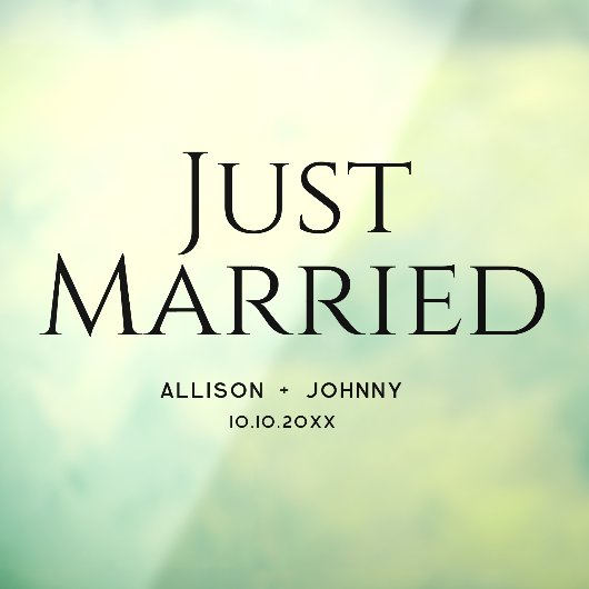 Modernes, nur verheiratetes Hochzeitsreisedokal Fensteraufkleber (Blatt 3)