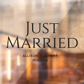 Modernes, nur verheiratetes Hochzeitsreisedokal Fensteraufkleber (Blatt 2)