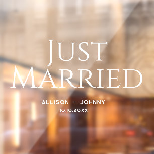 Modernes, nur verheiratetes Hochzeitsreisedokal Fensteraufkleber