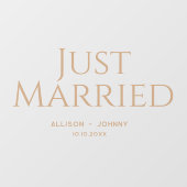 Modernes, nur verheiratetes Hochzeitsreisedokal Fensteraufkleber (Blatt)