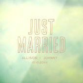 Modernes, nur verheiratetes Hochzeitsreisedokal Fensteraufkleber (Blatt 3)