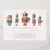 Modernes Nusscracker Weihnachts-Party Folieneinladung (Vorderseite)