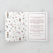 Modernes Nutcracker Frohe Weihnachten 2-Familie Fo Karte (Innenseite)