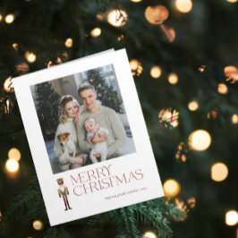 Modernes Nutcracker Frohe Weihnachtsfamilie Foto Karte