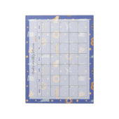 Modernes NYC Muster Blue Monthly Name Notizblock (Rotiert)