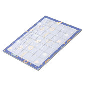 Modernes NYC Muster Blue Monthly Name Notizblock (angewinkelt)