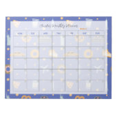 Modernes NYC Muster Blue Monthly Name Notizblock (Vorderseite)