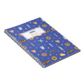 Modernes NYC Muster Blue Name Spiral Notebook Notizblock (Rechte Seite)