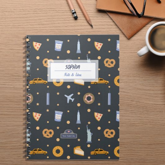 Modernes NYC-Muster dunkelgrau Spiral Notebook Notizblock
