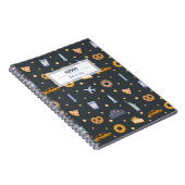 Modernes NYC-Muster dunkelgrau Spiral Notebook Notizblock (Rechte Seite)
